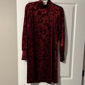 Matilda Jane Burgundy Floral Long Sleeve Dress